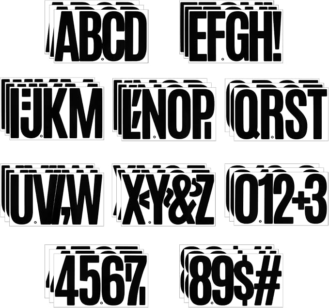156 Pieces 30 Sheets Extra Large Letter Stickers, Vinyl Mailbox Numbers
