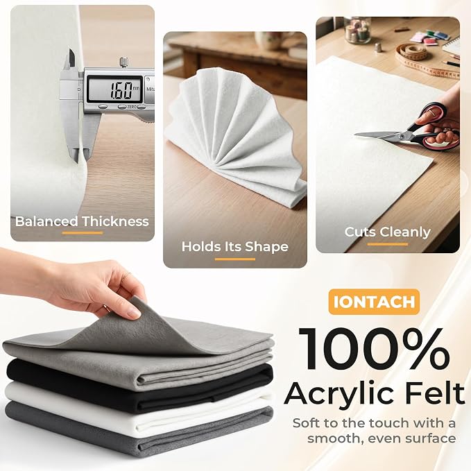 IONTACH 9" X 36" Soft Felt Sheets | Acrylic Felt Fabric