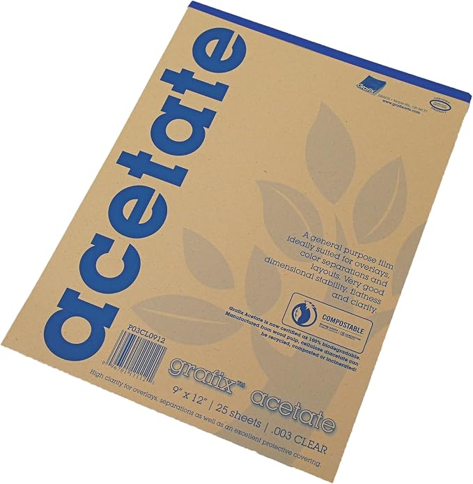 Grafix Acetate Pad, 9 x 12 Inches, 25 Sheets