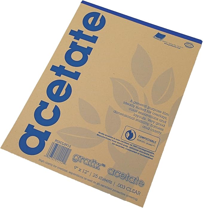 Grafix Acetate Pad, 9 x 12 Inches, 25 Sheets