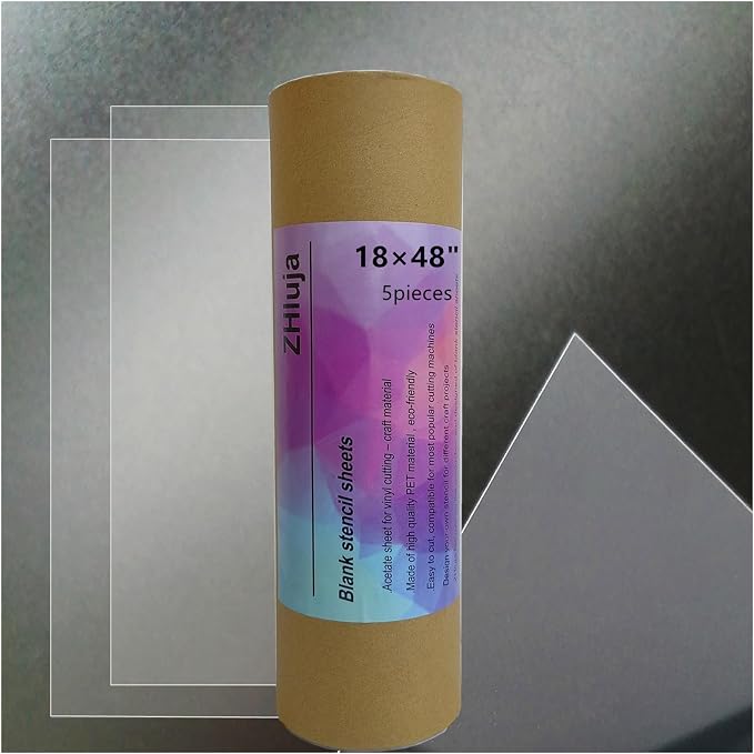 Clear Craft Plastic Sheets, Blank Stencil 18" x 48" 5 Strong and Flexible