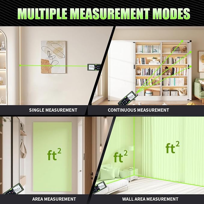 Mini Green Laser Distance Meter 262Ft – Rechargeable Digital Measuring Tool