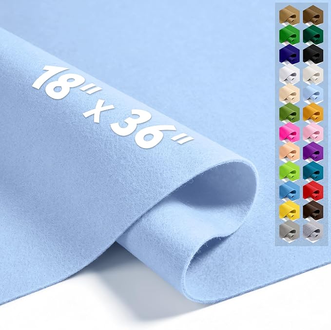 Soft Blue 18" X 36" Felt Fabric Sheet