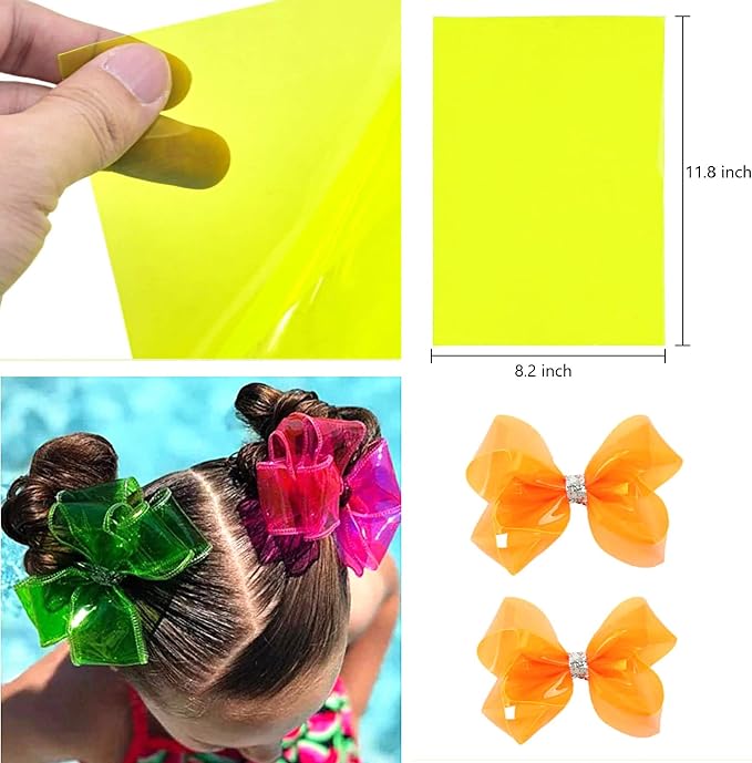 AOUXSEEM Jelly Transparent Leather Vinyl Sheets, Candy Solid Colors Waterproof