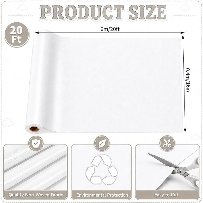 White Bulletin Board Roll Non-Woven Fabric Poster 16in X 20ft | Back to School