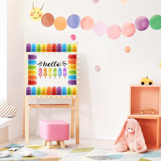 FYSUIMU 65.6 Ft Summer Bulletin Board Borders Ice Cream Border Classroom