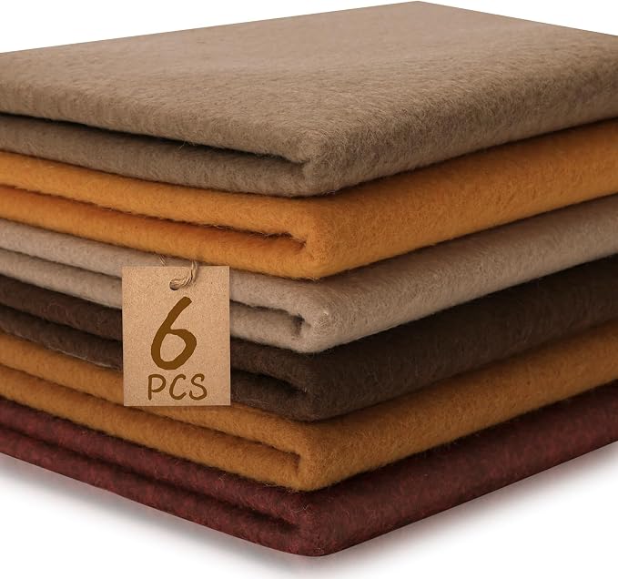 XSEINO 6 Rolls 12"x35" Large Felt Sheets, 1.4mm Thick Nonwoven Fabric