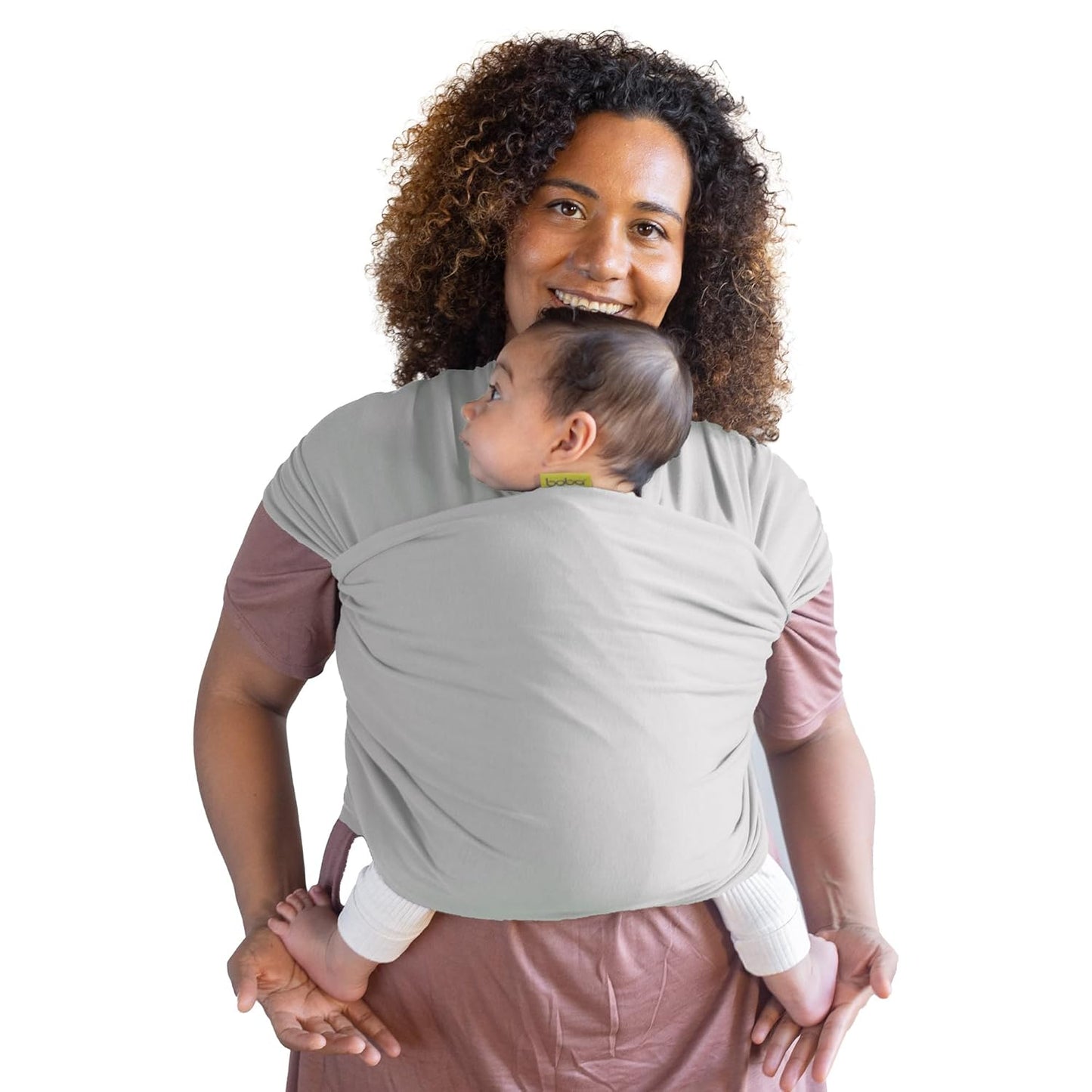 Boba Baby Wrap Carrier – Original Baby Sling Carrier for Newborns (7–35 lbs), Soft, Secure, Hands-Free & Ergonomic, Ideal for Comfortable Bonding, New Parents (Serenity Light Grey)