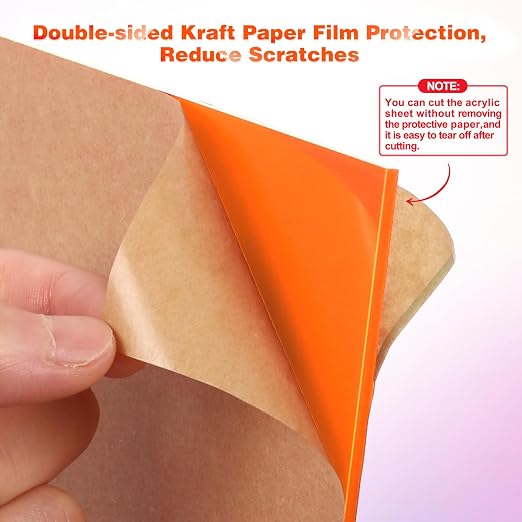 Adrattnay Orange Acrylic Sheets, 1/8 Thick