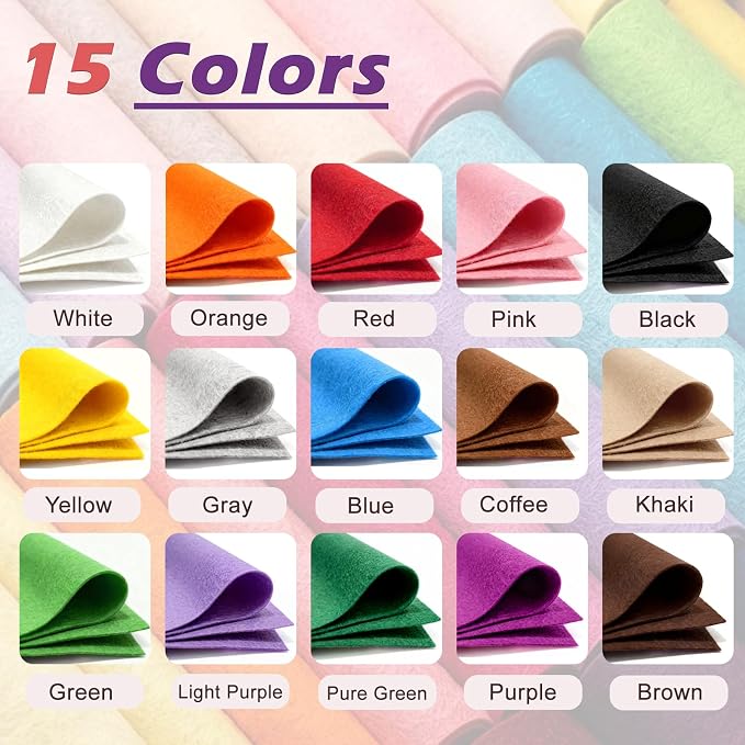 Felt Fabric 36'' X 36'' Large Felt Sheets Stiff Craft Felt by The Yard