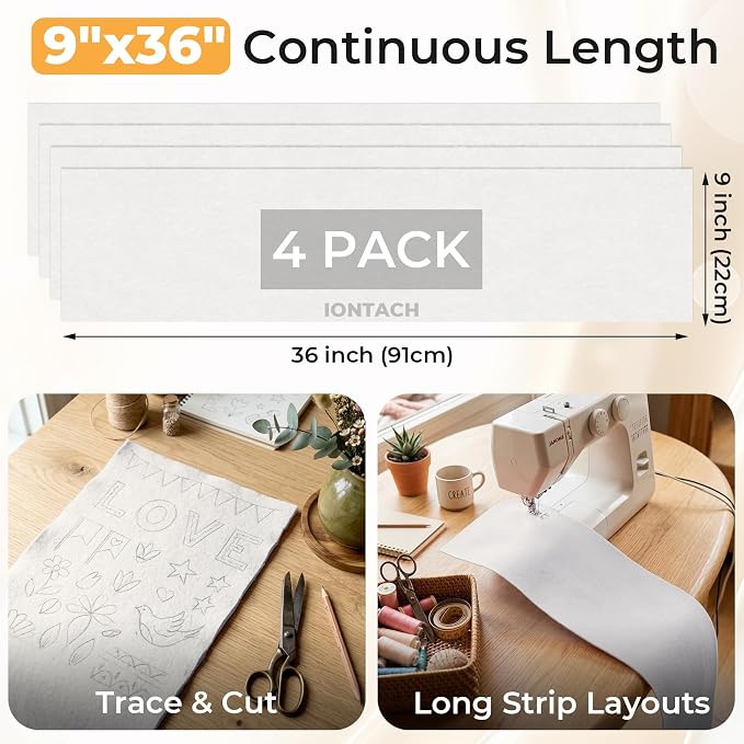 IONTACH 9" X 36" Soft Felt Sheets 1.6mm Thick | Acrylic Felt Fabric