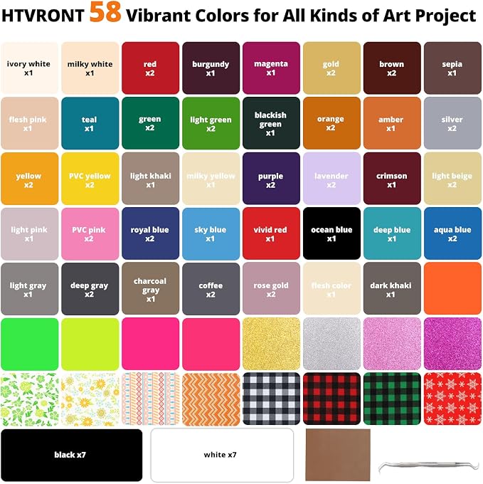 HTVRONT HTV Heat Transfer Vinyl Bundle, 90 Pack 12" x 10" Iron on Vinyl