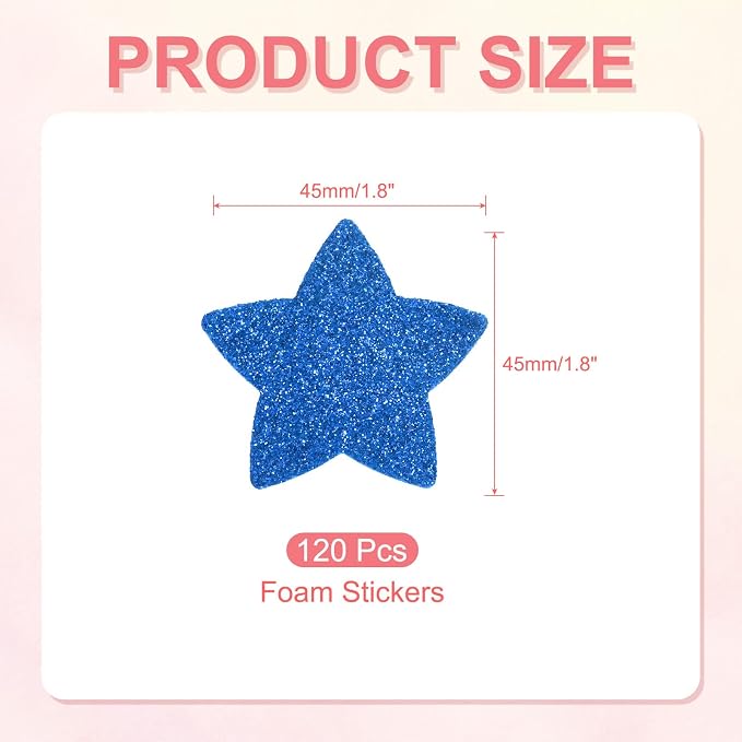 PATIKIL 1.8"x1.8" Star Foam Stickers