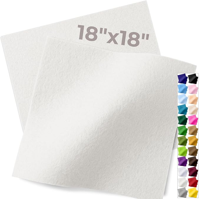 IONTACH 18" X 18" Soft Felt Sheets 1.6mm Thick | Acrylic Felt Fabric Sheets