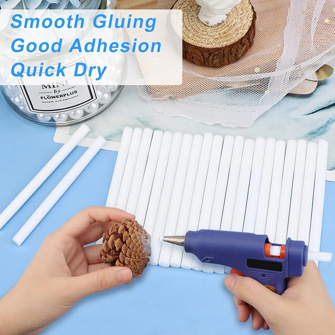 Manarty White Hot Glue Sticks, Adhesive EVA Glue Sticks