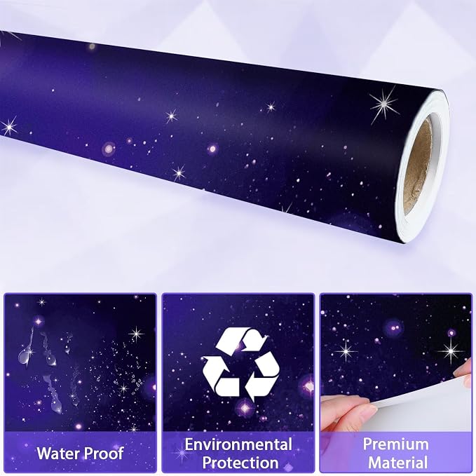 Qyeahkj Outer Space Bulletin Board Paper Roll Galaxy Bulletin Board Background