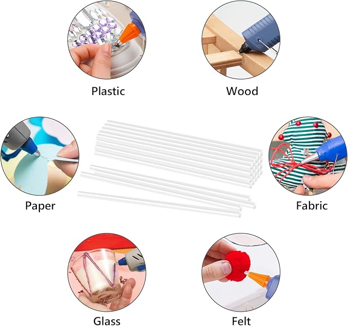 White Hot Glue Sticks, All Temperature Adhesive EVA Glue Sticks