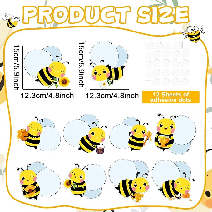 gisgfim 80Pcs Bee Cutouts Summer Honey Bee Decorations Bulletin Board Summer