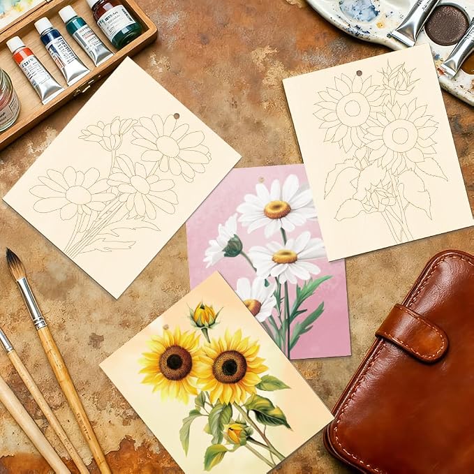 15 Pcs Unfinished Wood Crafts to Paint