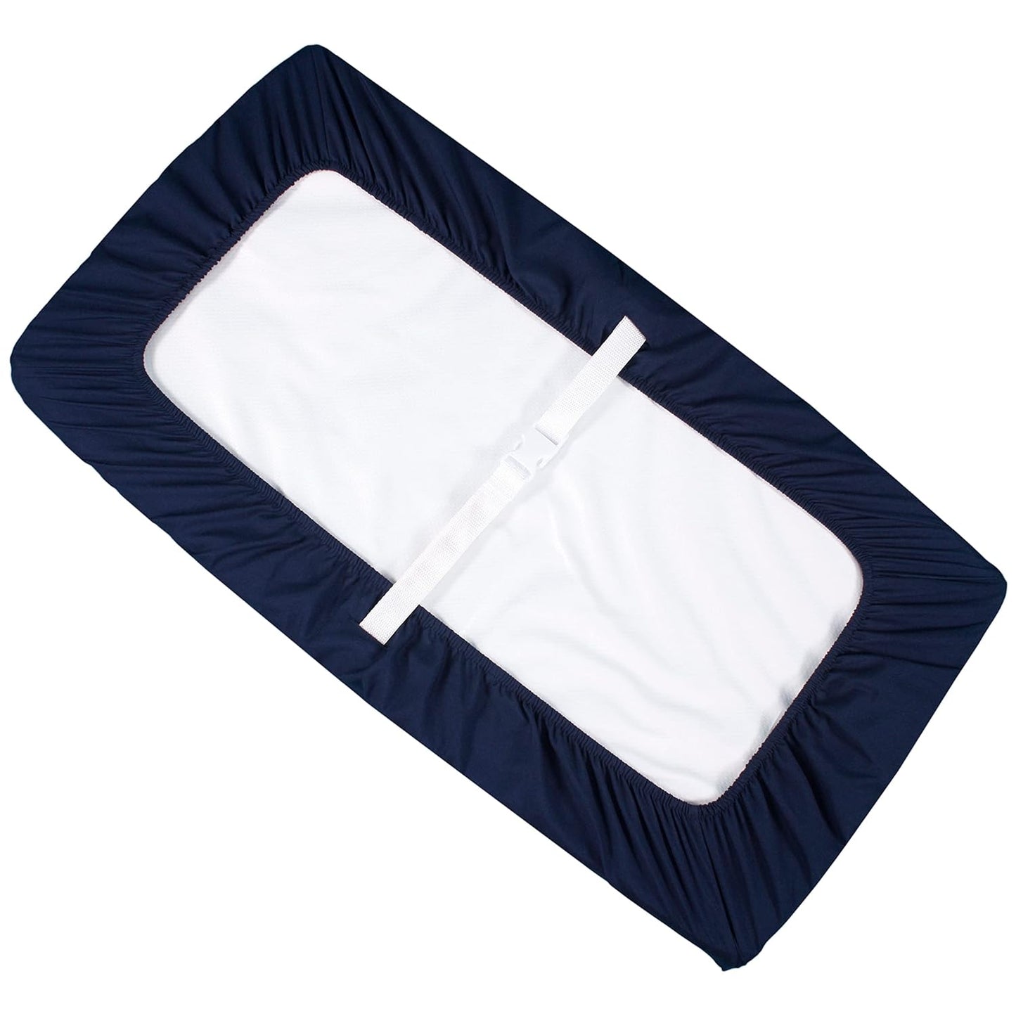 CaSaJa Diaper Changing Pad Cover for Baby Boys Set of 3, Snug Fit 4-Sided Contoured Changing Table Pad 16x31 16x32, Fitted Change Pad Sheet Navy Gray Black, 100% Silky Soft Breathable Microfiber