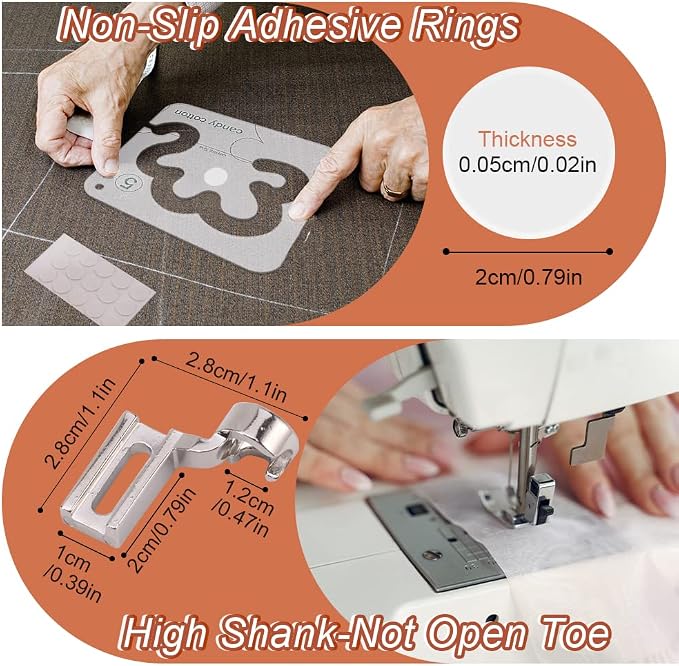 14 PCs Free Motion Quilting Template Set Includes 11 Quilting Templates