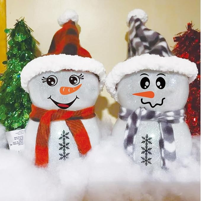 41 PCS Snowman Face Stickers for Crafts Christmas Vinyl Snowman Face Decals for