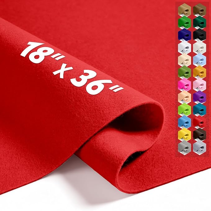 Red 18" X 36" Felt Fabric Sheet