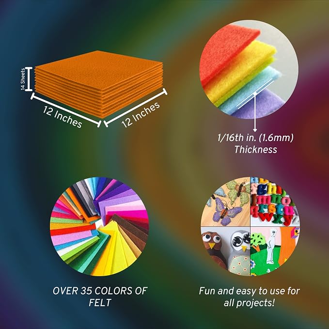 FabricLA Acrylic Felt Sheets for Crafts
