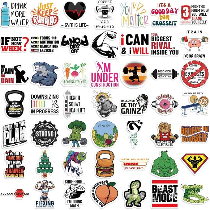 Inspirational Fitness Stickers Bulk