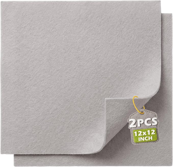Light Gray Soft Felt Sheets for Crafts, 1.6mm Thick, Handmade Crafts, DIY