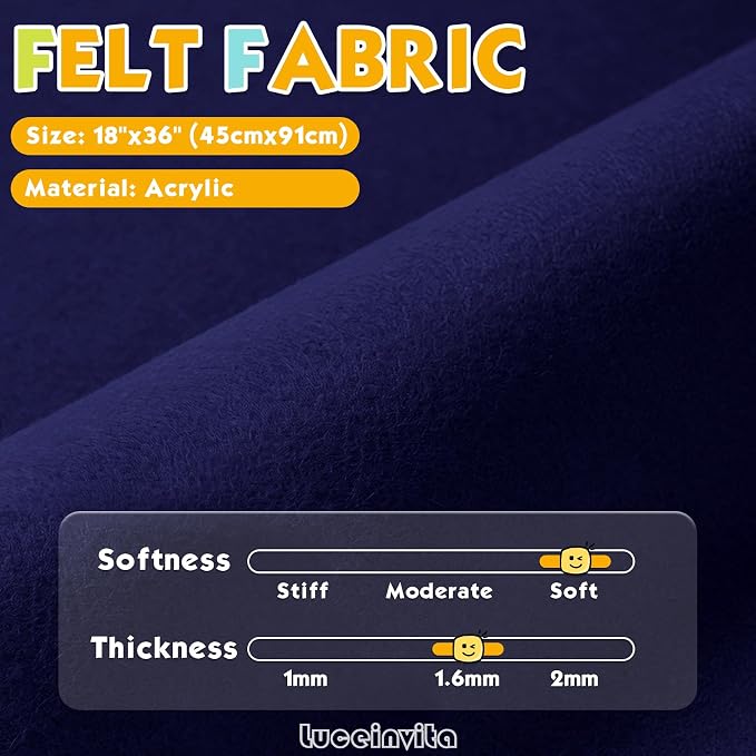Navy Blue 18" X 36" Felt Fabric Sheet