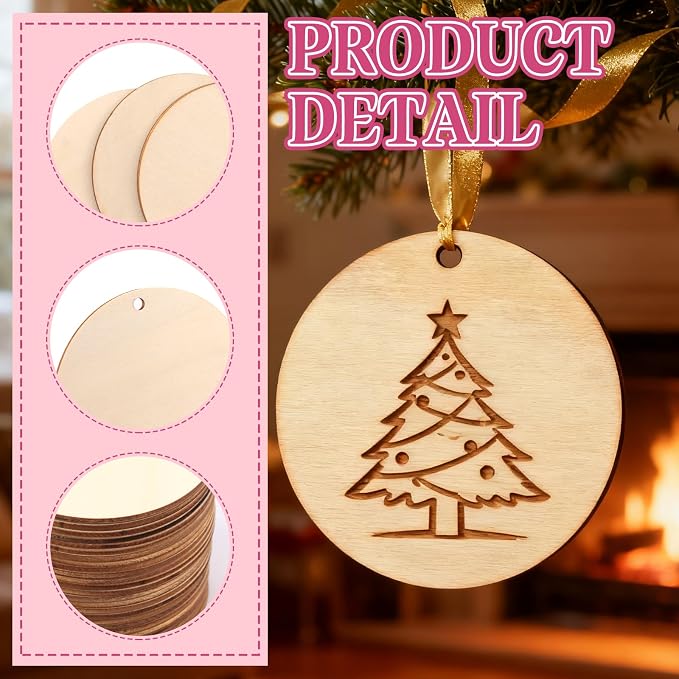 FSWCCK 50 PCS 3 Inch Wood Circles