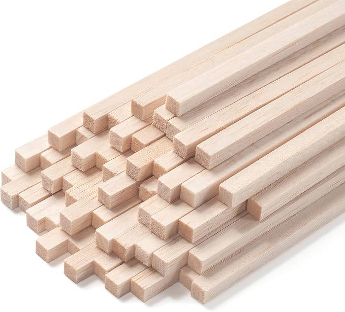 Square Wooden Dowel Rods, Balsa Wood Sticks, Balsa Wood Strips