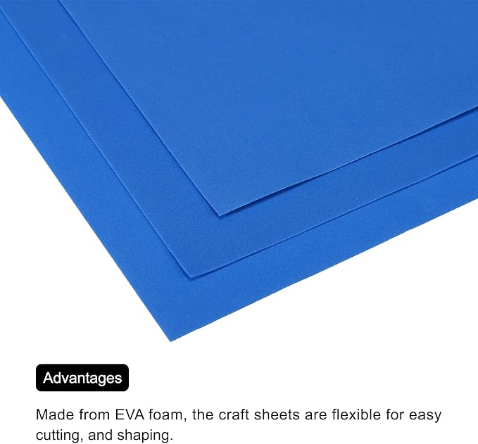MECCANIXITY EVA Foam Sheets Sky Blue 19.7 Inch x 19.7 Inch 1mm Thick Crafts