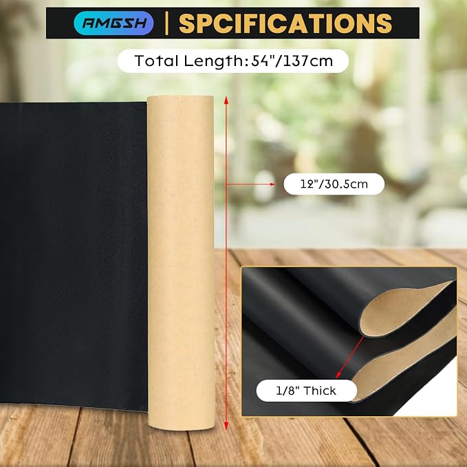 Sponge Neoprene with Adhesive Foam Rubber Sheet 1/8” Thick X 12” Wide X 54” Long