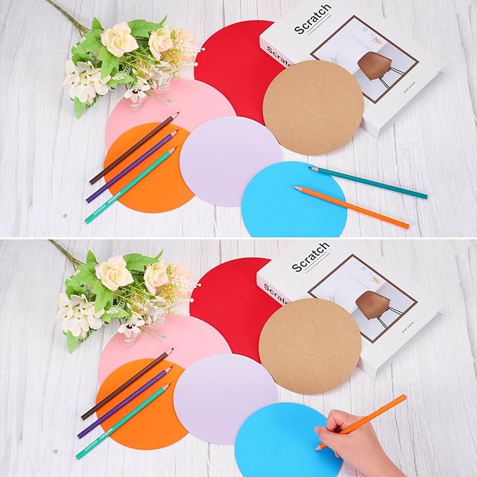 MECCANIXITY 60 PCS White Color Circle Cutouts Paper 7 Inch Round Card Stock