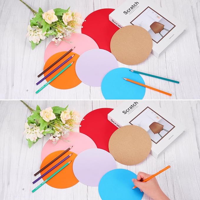 MECCANIXITY 60 PCS Earth Color Circle Cutouts Paper, 8 Inch Round Cutouts