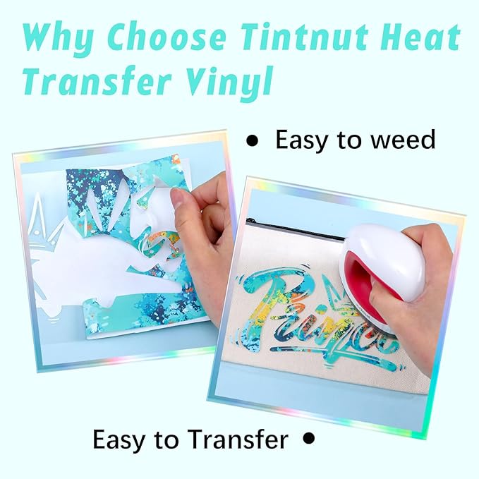 Tintnut Blue Splash Heat Transfer Vinyl, stretch washable, works