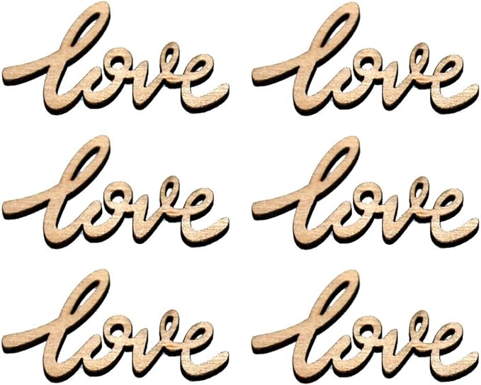 30pcs Little Love Wood Crafts DIY Cutout Wooden Slices Embellishments