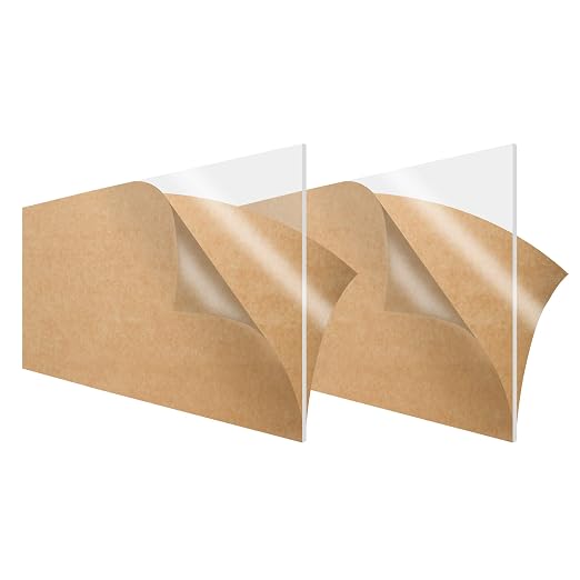 SimbaLux Acrylic Sheet Clear Cast Plexiglass 6”x12” 1/8” Thick 3mm, 2 Pack |