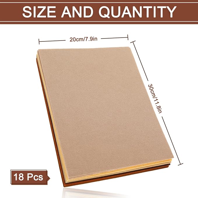 Whaline 18 Pcs Brown Felt Fabric Sheets 6 Colors Assorted Soft Thick Craft Felt