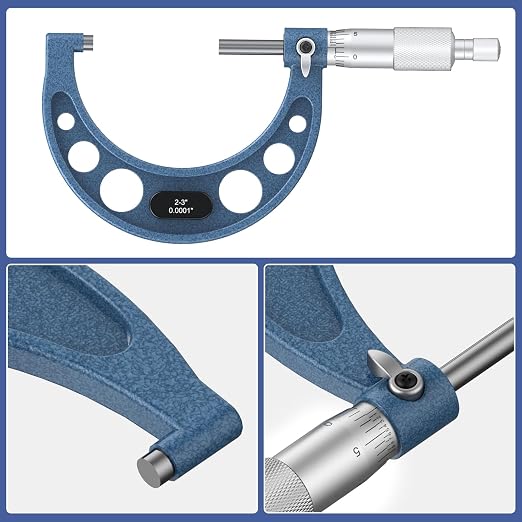 HDLNKAK Outside Micrometer Set, 0-3" Machinist Micrometer, 0.0001" Graduation