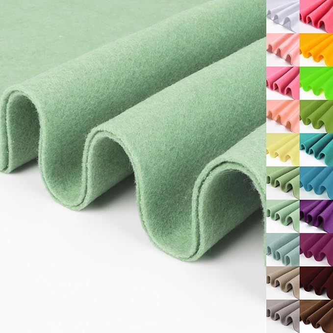 Mint Green Large Felt Fabric 36" X 36 "1.4 mm 1 Square Yard | Soft Felt Fabric