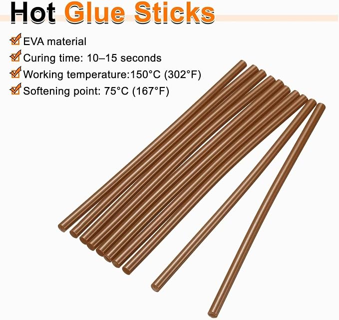 HARFINGTON 10pcs Hot Glue Sticks 0.28" Dia x 3.94" Long EVA Mini Hot Melt