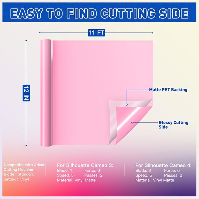 HTVRONT Pink Permanent Vinyl