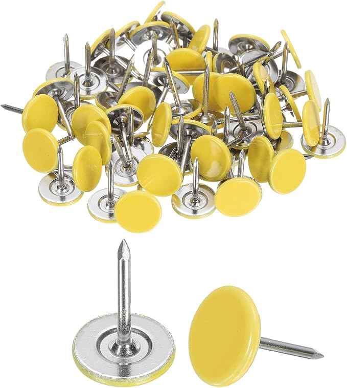 uxcell 150Pcs Upholstery Tacks, 11mmx15mm Flat Head Thumb Tack Decorative