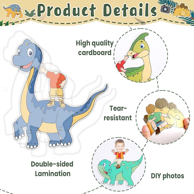 60pcs Dinosaur Theme DIY Cutouts Dinosaur Bulletin Board Decoration Set Cute