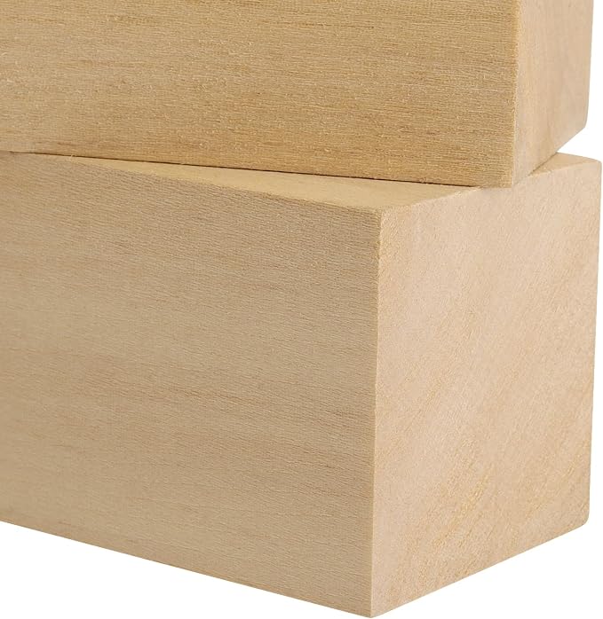 MUKCHAP 12pcs 6 x 2 x 2 Inch Basswood Carving Blocks, Unfinished Wood Block