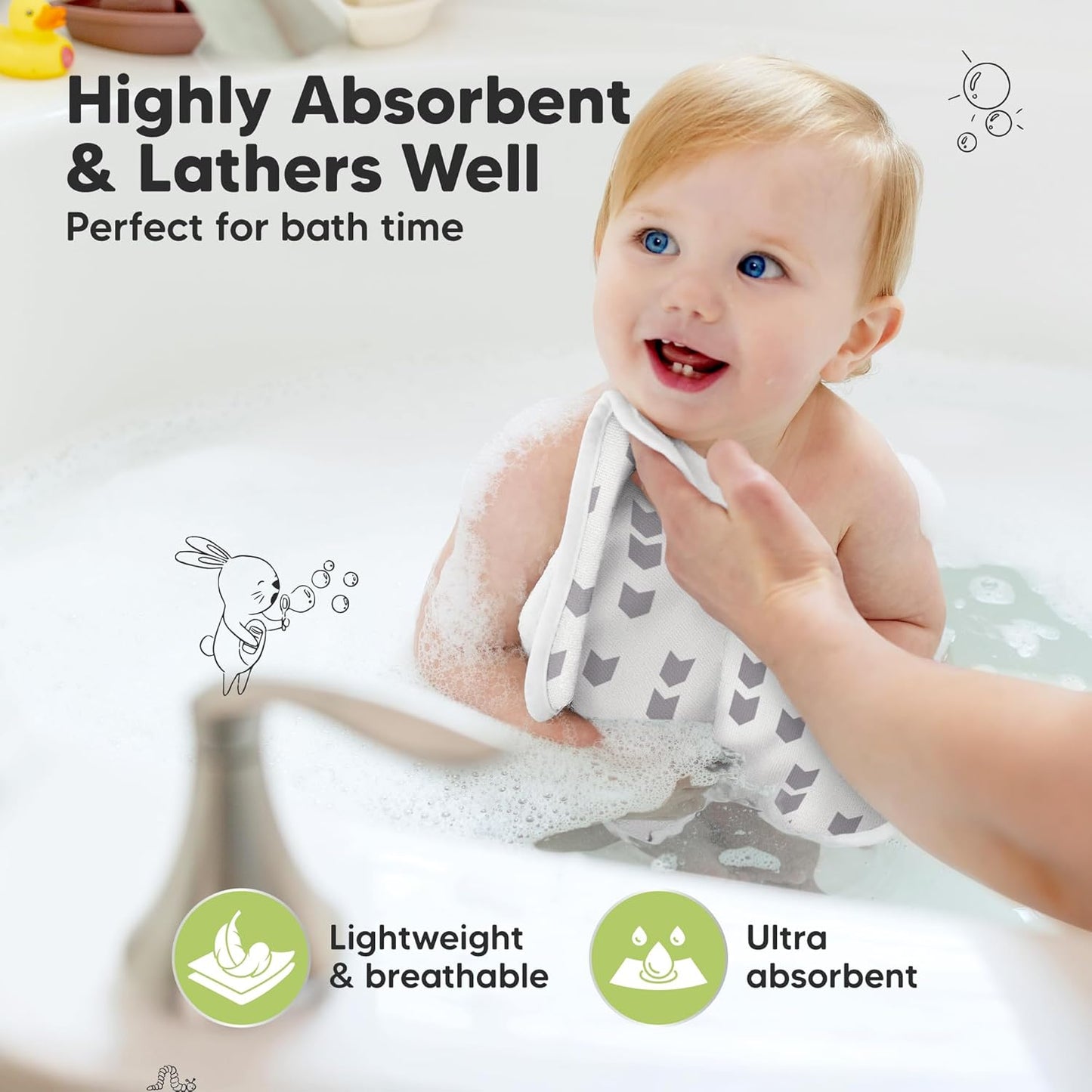 6-Pack Cotton Baby Washcloths for Newborn - Organic Cotton Muslin Soft Wash Cloths for Babies, Infant, Kids, Toddler Towels for Boy, Girl,Super Absorbent Face Cloths,Scratch-free Baby Rags (Grayscape)