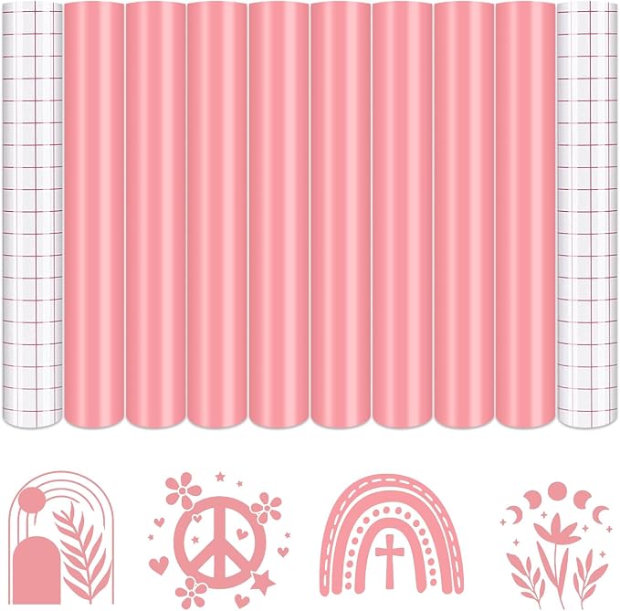 Tintnut Boho Permanent Vinyl 8 Sheets 12''x10'' Light Pink Adhesive Vinyl |